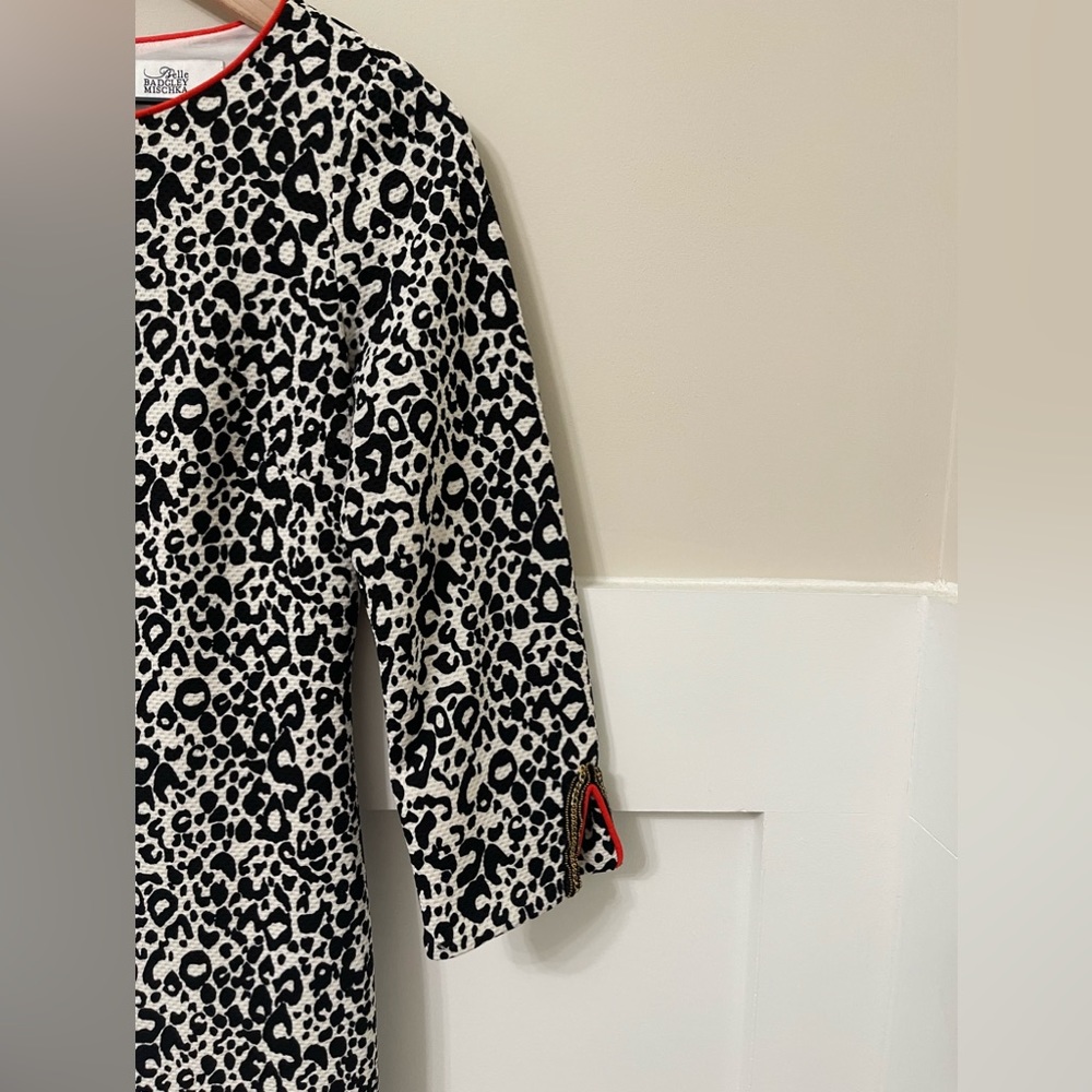 Belle Badgley Mischka Leopard Print Shift Dress Size 4 - Picture 5 of 8